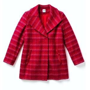 Cabi Women’s Sz M Scarlet Tweed Sloan Jacket Peacoat 3031 Pink Red Wool Blend